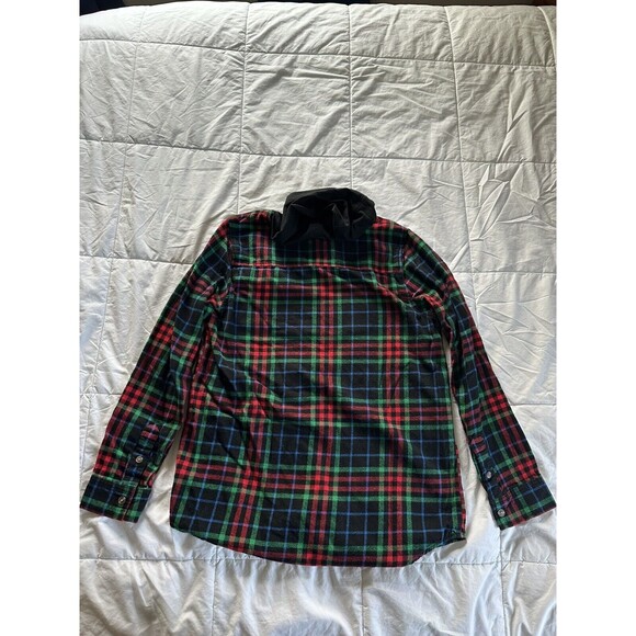 Art Class Boy’s Button-Down Hood Flannel Black w/ Multi-Color Plaid Size 16/18 - Picture 2 of 6